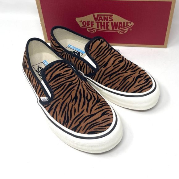 Vans Slip On Sf Shoes Womens Size Stripes Low Top Skate Canvas Brown VN0A5HYQ9ZY - Picture 7 of 11